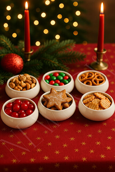 NEWNOW Pureserve 6-Piece Porcelain Snack Bowl Set – Modern Round Presentation Bowls |   Snack and Serving Bowl