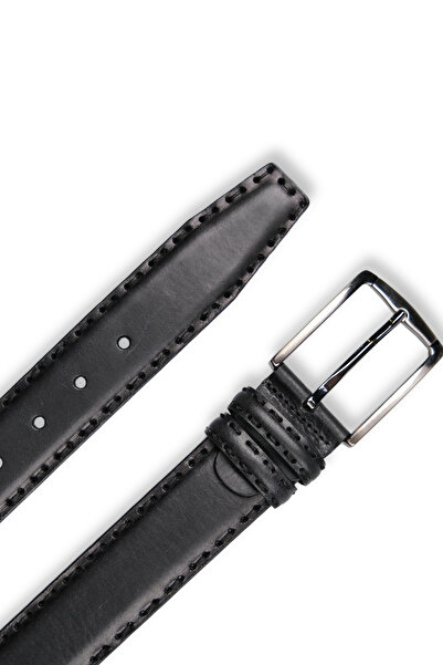 MFT Leather Design حزام رجالي من الجلد الطبيعي – خياطة ساراك، 4 سم، أسود |   ...