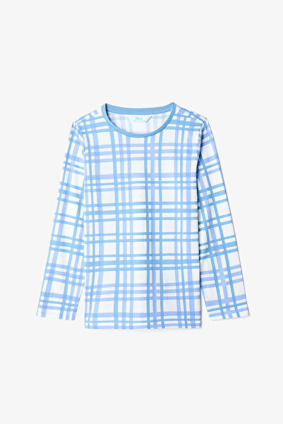 Penti Fiú pamut 2 részes kockás hosszú ujjú pizsama szett