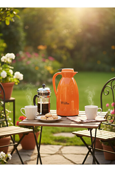 Star Termos 1.5 Liter Morepse Series Glass Thermos - Orange |   12 Hours of Warm Storage and 24 Hours of Cold Storage