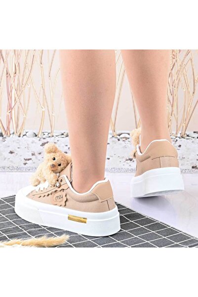 Tmall Women's sports shoes, removable teddy bear accessory, TM1D1425, Khaki