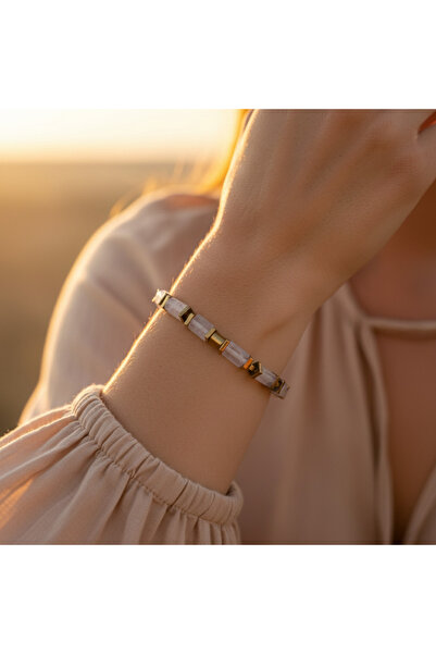 SUMRA سوار من الكوارتز الوردي والحيماتيت من الحجر الطبيعي المعتمد SPF-A-078