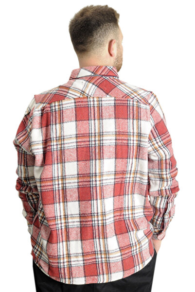 ModeXL Plus Size Mode Xl Men's Shirt - Single Pocket, Navy Blue-Mustard 21394