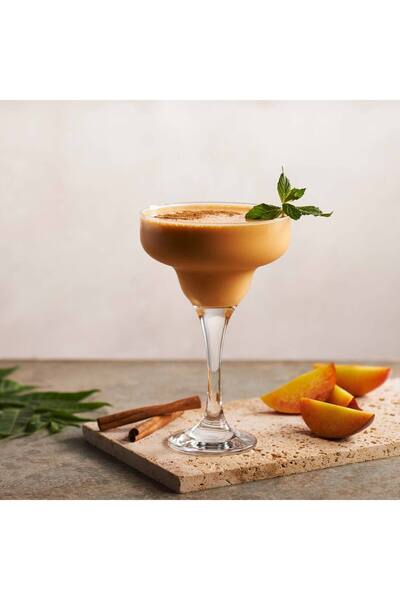 LAV Misket Glass Cocktail Glass Set of 6 300 ml with Stem (Cocktail Glass, Dessert Serving)