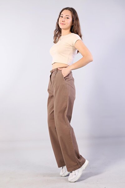 Mckanzie 5429 belt detailed wide leg pants