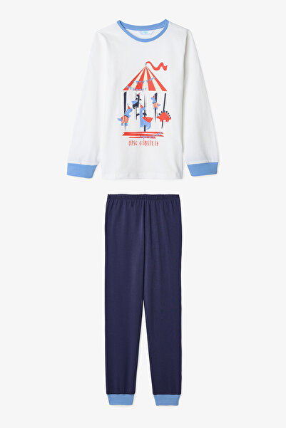 Penti Fiúk körhinta mintás Dino Carnaval pamut 2 részes pizsama szett