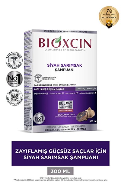 Bioxcin 300 ml șampon negru cu usturoi
