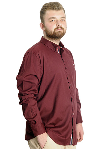 ModeXL Mode Xl Large Size Men's Shirt U.sleeve Tom Oxford 23303 Claret Red