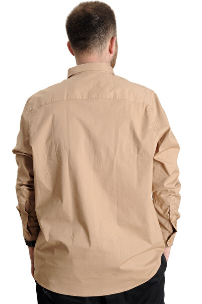 ModeXL Mode XL Plus Size Men's Ukol Pocket Lycra Poplin 20350 Brown