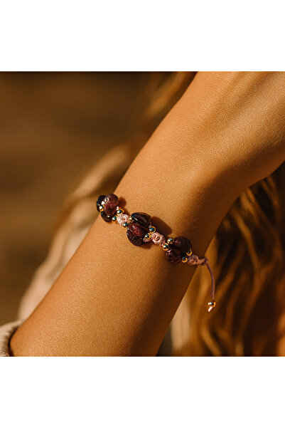 SUMRA Turmalin Macrome Sertifikalı Doğal Taş Bileklik SPF-A-073