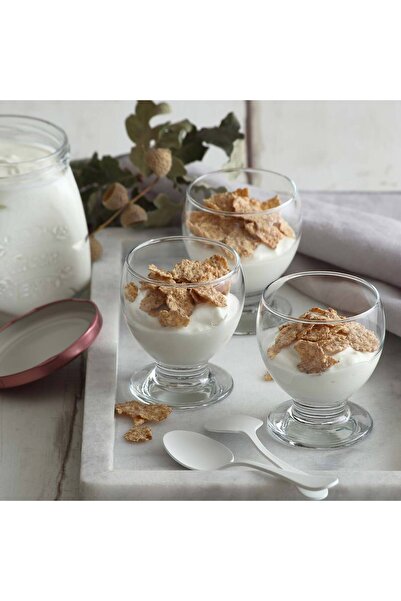 LAV Teo Cam Meşrubat Bardağı 6'lı 250 ml Tablalı (Tatlı Servisi , Dondurmalık...