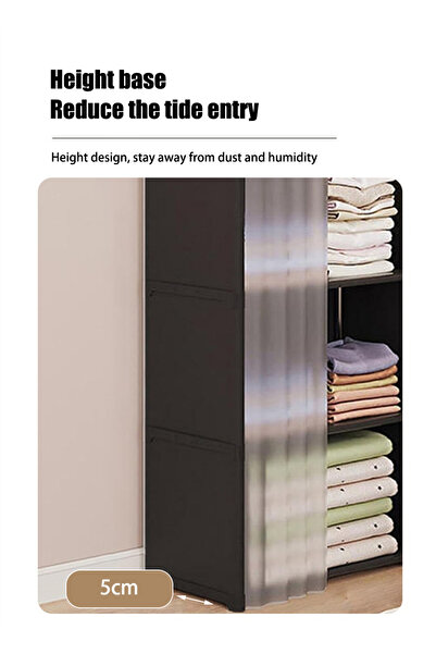 Generic Leon Home 5-Layer Storage Rack Bookcase with Dustproof Curtains