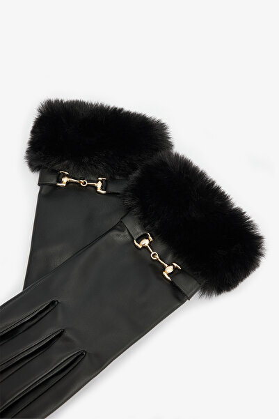 Penti Black Carina Faux Leather Gloves