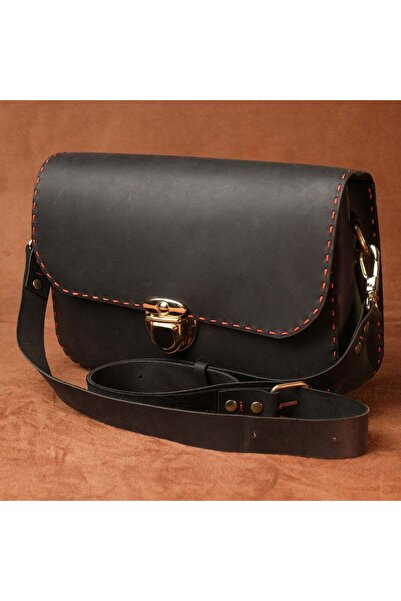 SUMRA حقيبة كتف مصنوعة يدويًا من جلد العجل الأصلي بنسبة 100% مقاس 26 سم × 19 ...