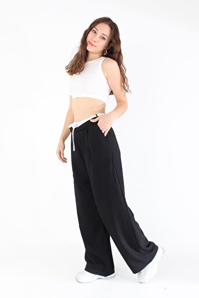 Mckanzie 6555 (n-2148) double belted wide leg pants