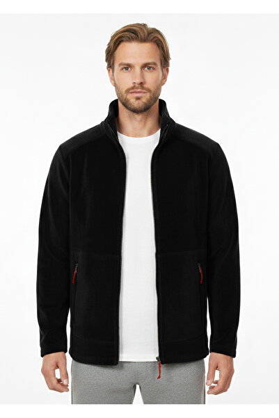 Cottonland Erkek Brooks Kalın Polar Fleece Ceket Siyah