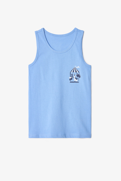 Penti Boy's Carousel Dinosaur Patterned Cotton 2-Piece Undershirt