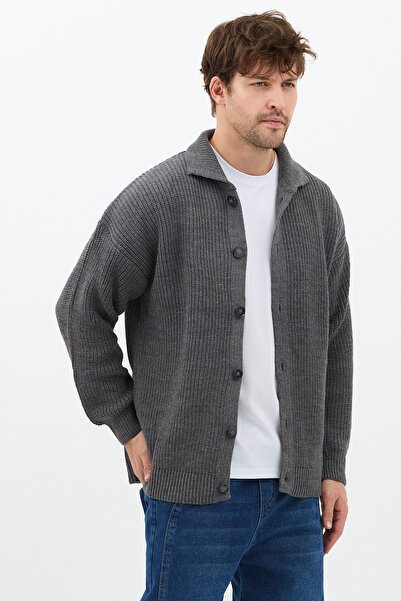 Tarz Cool Men's Button Detailed Regular Fit Cardigan