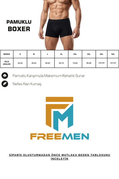 freemen Men's 10-Piece Cotton Slim Fit Gray-Grey Boxer Set – Wide Size Range