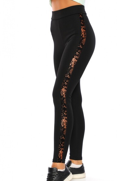 Alışveriş Sokağı Toparlayıcı Yüksek Bel Siyah Kışlık Kadın Tayt