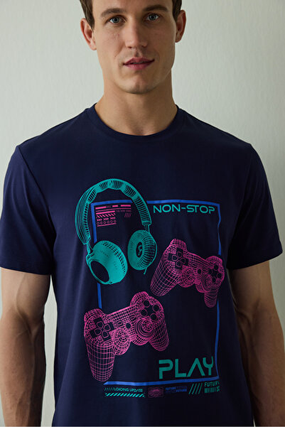 Penti Σετ ανδρικών βαμβακερών πιτζάμες με στάμπα Nons Slogan