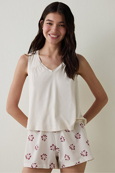 Penti Stone Color Freya V-Neck Wide Strap Tank Top Pajamas