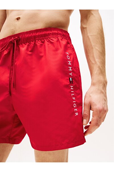 Tommy Hilfiger Medium Drawstring Men's Red Swim Shorts - Um0Um03258