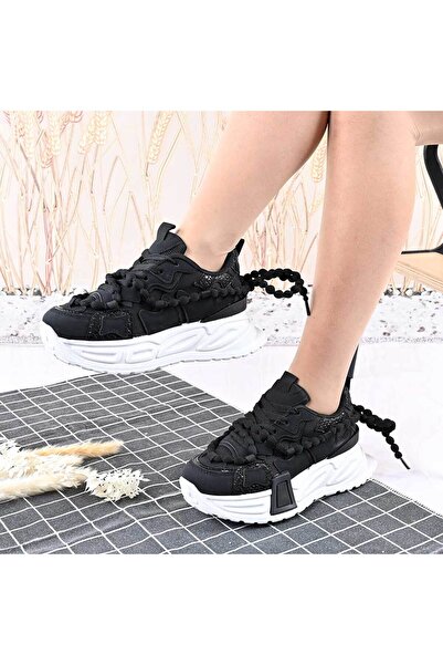 Tmall Pantofi sport pentru femei, cu inserții de plasă, TM1D1416, negri