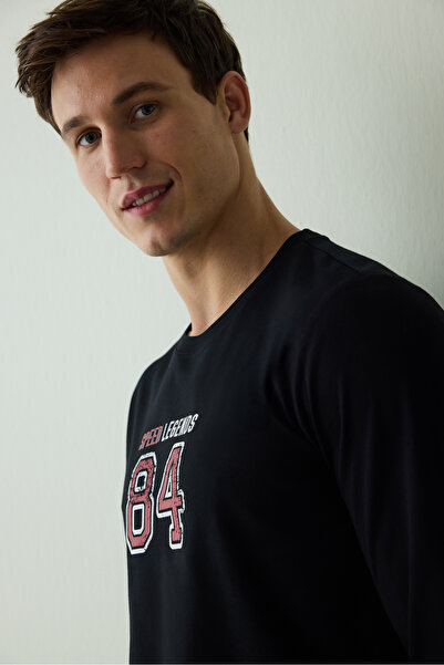 Penti Ανδρικό σετ πιτζάμες από βαμβακερό στάμπα με σύνθημα Speed