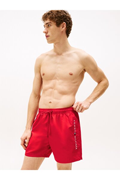 Tommy Hilfiger Medium Drawstring Men's Red Swim Shorts - Um0Um03258