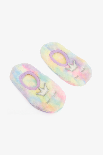Penti Dívčí batikované vzorované duhové jednorožcové vyšívané protiskluzové hrací botičky
