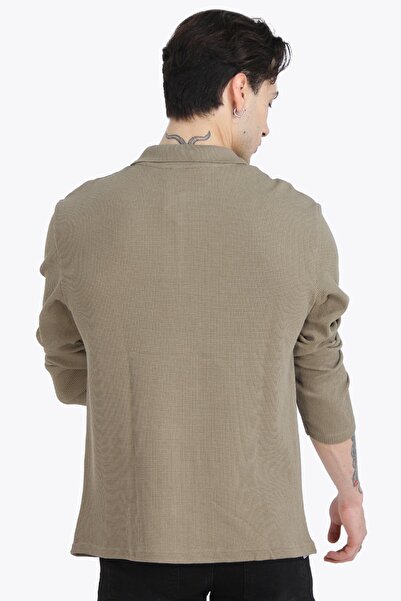 Mckanzie Φούτερ 5708 Model Polo Collar Waffle με υφή - Δύο κουμπιά