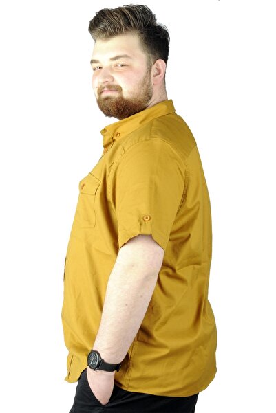 ModeXL Plus Size Shirt Double Pocket Cover Brown