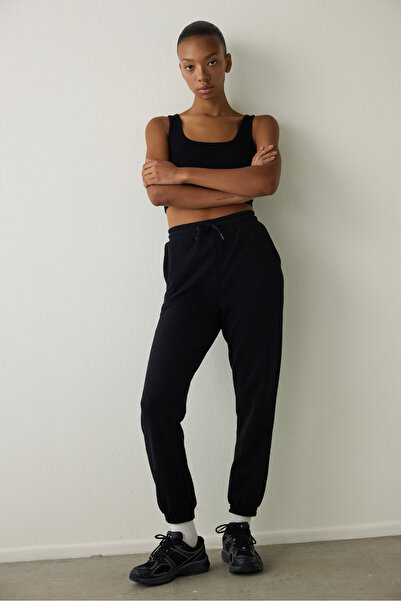 Penti Black High Waist Lace-Up Jogger Sweatpants
