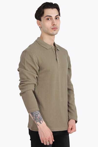 Mckanzie Φούτερ 5708 Model Polo Collar Waffle με υφή - Δύο κουμπιά