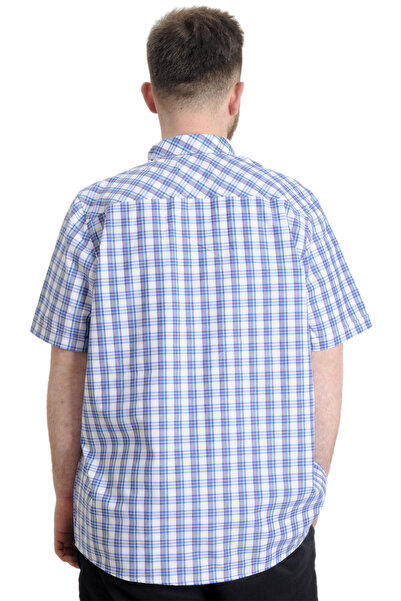 ModeXL Mode Xl Large Size Men's Shirt Plaid Short Sleeve 23301 Purple