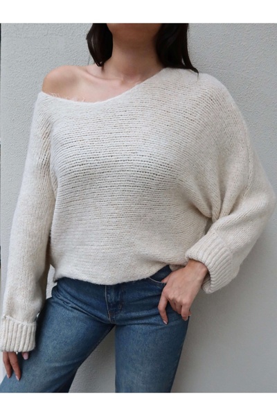 ESRAHELVACI Cuffed Sleeves Crew Neck Knit Sweater