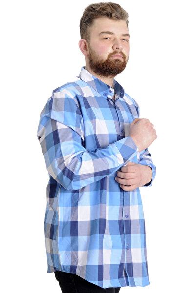 ModeXL Великий розмір Мода XL Чоловіча сорочка - картата, з довгими рукавами 23300 Антрамеланж