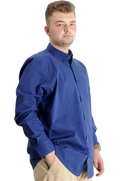 ModeXL Mode XL Plus Size Men's Classic Shirt with Lycra 20351 Indigo