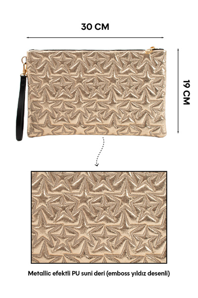 Ecrou Yellow Portfolio Bag with Star Pattern