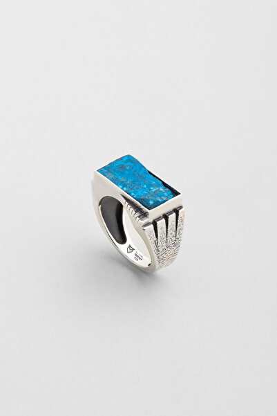 So CHIC... Triton'un Zırhı Turkuaz Taşlı Gümüş Erkek Yüzük