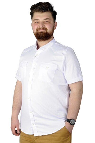 ModeXL Mode Xl Large Size Shirt Kkol Double Pocket Cover 20361 White