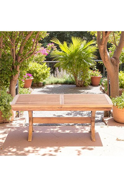 ReHome Lotus 200(+50) x 100 x 76 cm İroko Dikdörtgen Açılabilir Masa