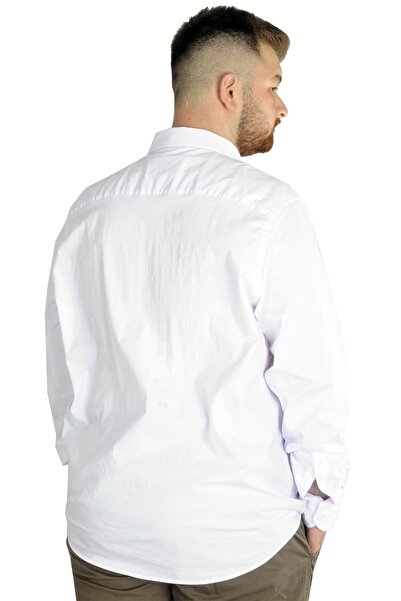 ModeXL Mode Xl Plus Size Men's Classic Pocket Shirt Lycra 20350 White