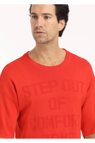 Ramsey Πλεκτό με λαιμόκοψη Jacquard πορτοκαλί