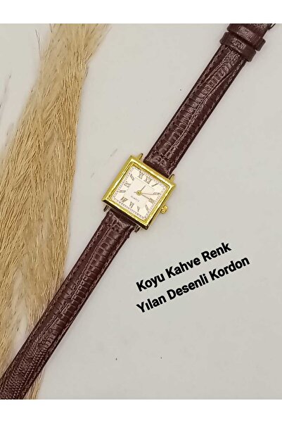 Brality Special Series Women's Wristwatch Square Model Dark Brown Color Vinta...
