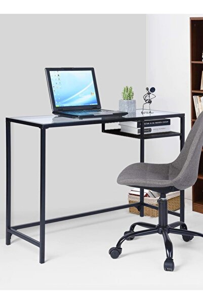 Raffine Multifunction Transparent Desk Dressing Table 100x50x73 cm Black