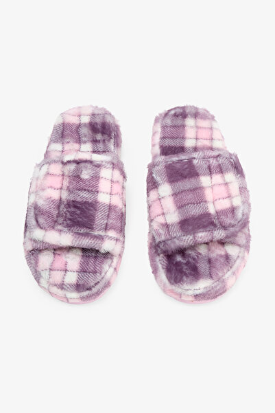 Penti Burgundy Plaid House Slippers