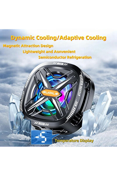 Generic Leon Home Mobile Radiator, Semiconductor Cooler with Digital Display & RGB, Fits Most Smartphones, B