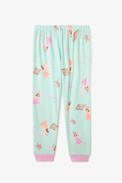 Penti Light Mint Girl Child Fairy Printed Long Sleeve Pajamas Set